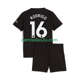 Camisolas de futebol Manchester City Rodrigo Hernandez 16 Criança Equipamento Alternativa 2025/26 Manga Curta